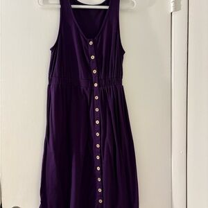 Old Navy Purple Button-Front Sleeveless Dress – Small